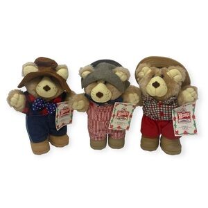 Furskins Wendy’s Vintage 1986 Teddy Bear Stuffed Animals Set NWT